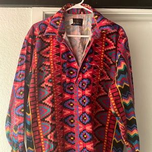 Vintage Native Button Down Rainbow